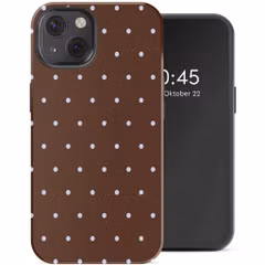Selencia Vivid Back Cover Apple iPhone 13 - Happy Dots Chocolate