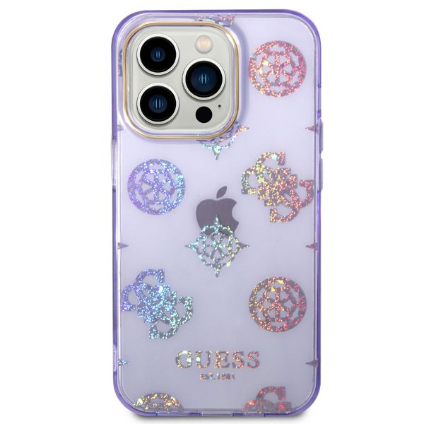 Guess Peony Glitter Back Cover für das Apple iPhone 14 Pro - Violett