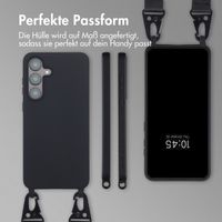 Selencia SilikonHülle mit abnehmbarem Band Samsung Galaxy S25 FE - Schwarz