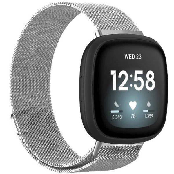 imoshion Magnetisches Milanaise Armband für das  Fitbit Versa 4/ 3 / Sense (2) - Silber