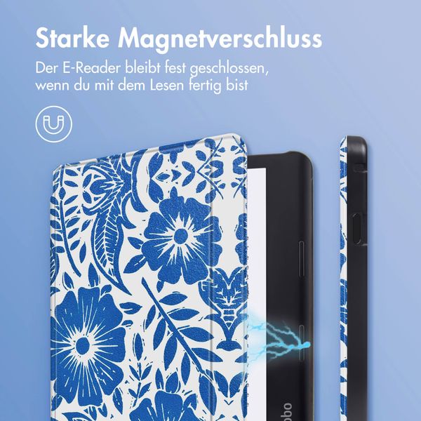 imoshion Design Slim Hard Case Sleepcover mit Stand für das Kobo Sage / Tolino Epos 3 - Flower Tile