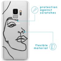 imoshion Design Hülle Galaxy S9 - Abstraktes Gesicht - Schwarz