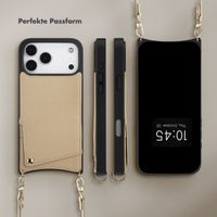 Selencia Nova HandyHülle mit Kordel und Kartenhalter Apple iPhone 17 Pro Max - Beige