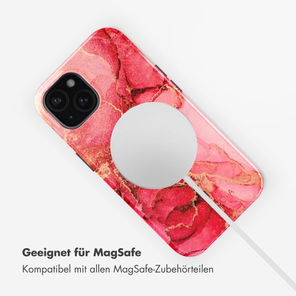 Selencia Vivid Tough Back Cover mit MagSafe für das iPhone 15 - Rosy Marble