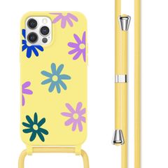 imoshion SilikonHülle design mit Band Apple iPhone 12 (Pro) - Yellow Flower Distance