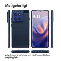 imoshion Brushed Back Cover Motorola Edge 60 Pro - Dunkelblau