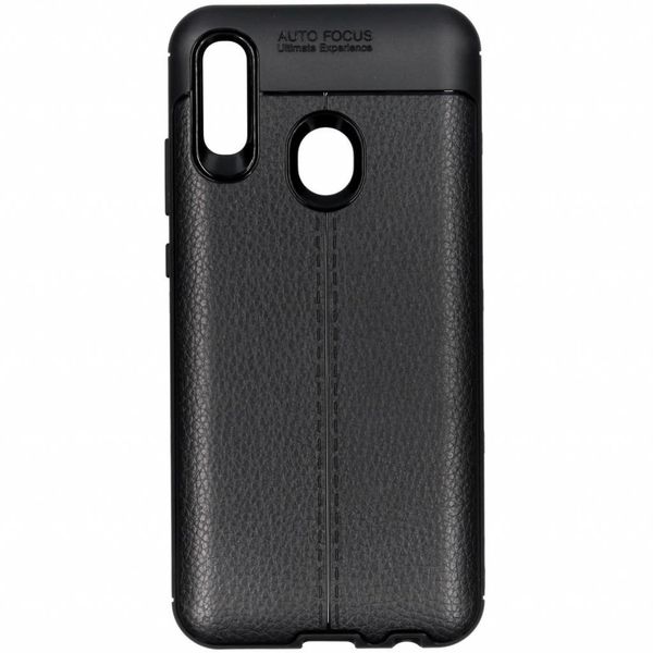 Leder Silikon-Case Schwarz für das Huawei P Smart (2019)