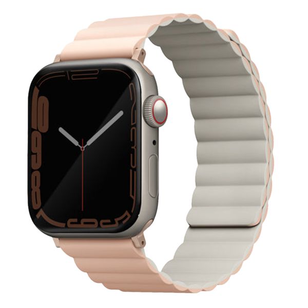 Uniq Revix doppelseitiges Armband für das  Apple Watch Series 1 t/m 9 / SE (38/40/41 mm) | Series 10 / 11 (42 mm) - Blush Pink / Beige