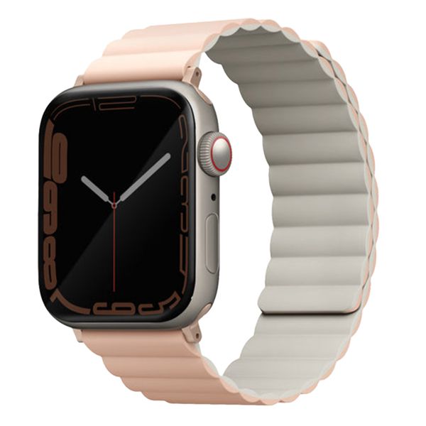 Uniq Revix doppelseitiges Armband für die Apple Watch Series 1 bis 9 / SE (38/40/41 mm) | Series 10 (42 mm) - Blush Pink / Beige