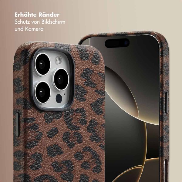 Selencia Sabi Backcover Leopardenmuster mit MagSafe Apple iPhone 16 Pro Max - Mocha Brown