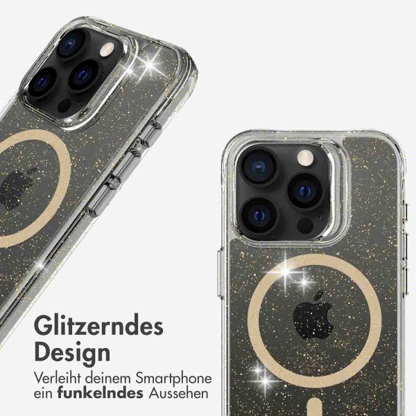 imoshion Klare Glitter Backcover mit MagSafe Apple iPhone 15 Pro - Gold