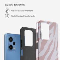 Selencia Vivid Tough Back Cover für das Xiaomi Redmi Note 12 Pro - Colorful Zebra Old Pink