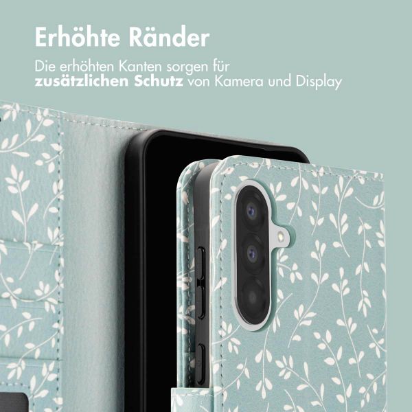 imoshion Design Klapphülle Samsung Galaxy A36 - Smoke Green Flowers