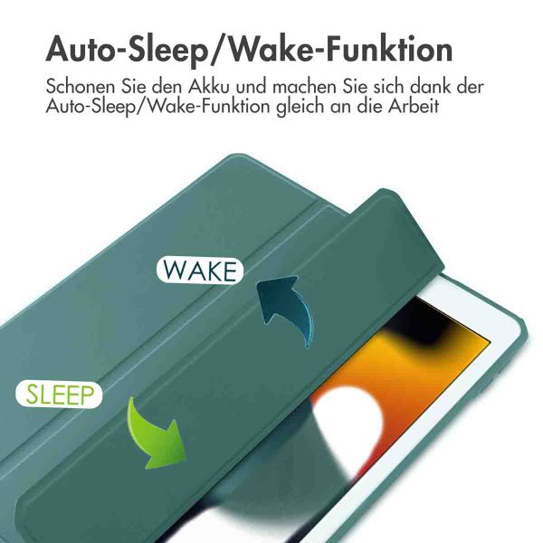imoshion Trifold Hardcase Klapphülle Apple iPad 9 (2021) 10.2 Zoll / iPad 8 (2020) 10.2 Zoll / iPad 7 (2019) 10.2 Zoll - Grün