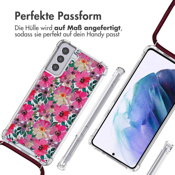 imoshion Design Hülle mit Band Samsung Galaxy S21 Plus - Flower Water