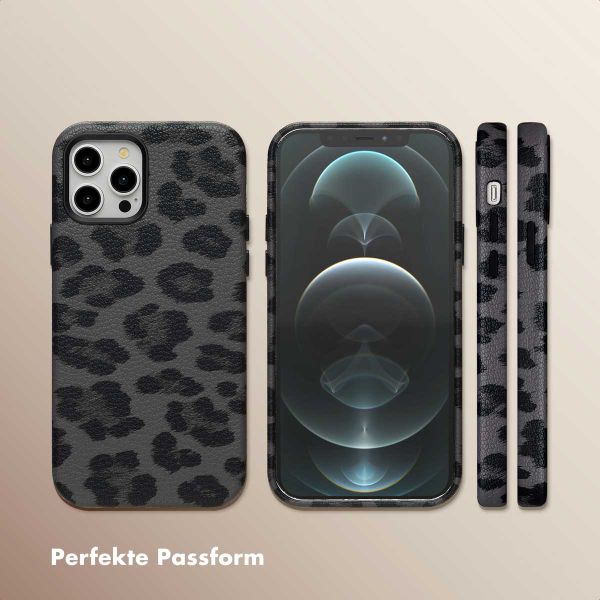 Selencia Sabi Backcover Leopardenmuster mit MagSafe Apple iPhone 12 (Pro) - Midnight Black