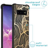 imoshion Design Hülle mit Band für das Samsung Galaxy S10 Plus - Golden Leaves