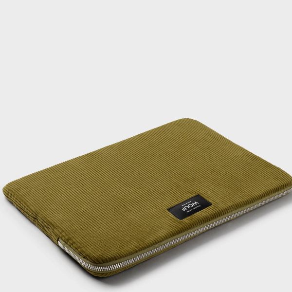 Wouf Cord Laptop Hülle 13-14 Zoll - Laptop Sleeve - Olive