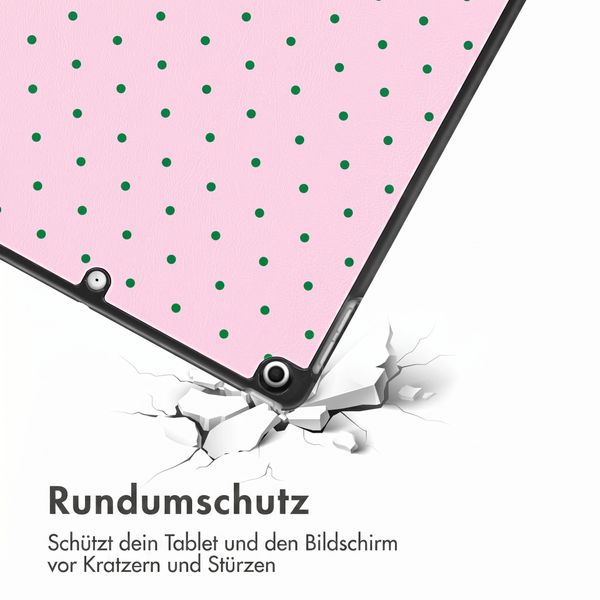 imoshion Design Trifold Klaphülle Apple iPad 9 (2021) 10.2 Zoll / iPad 8 (2020) 10.2 Zoll / iPad 7 (2019) 10.2 Zoll - Happy Dots