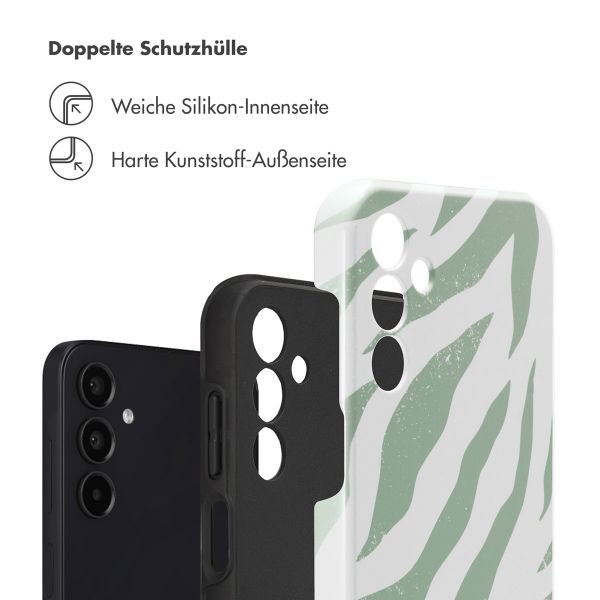 Selencia Vivid Back Cover Samsung Galaxy A15 (5G/4G) - Colorful Zebra Sage Green