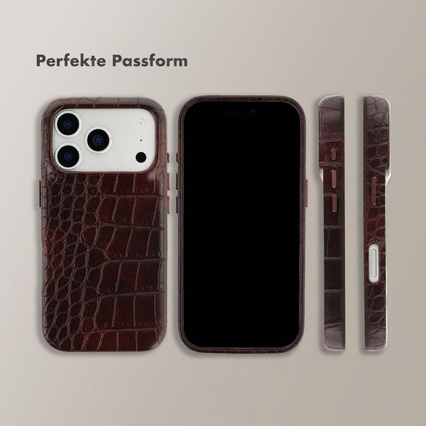 Selencia Croco Backcover mit MagSafe Apple iPhone 17 Pro Max - Choco Brown