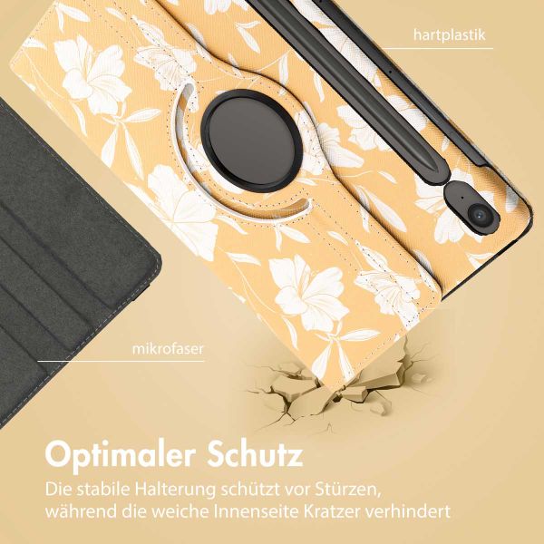 imoshion 360° drehbare Design Klapphülle für das Samsung Galaxy Tab S9 FE - Yellow Flowers