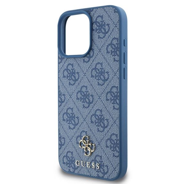 Guess 4G Metal Logo Back Cover MagSafe für das iPhone 16 Pro - Blau