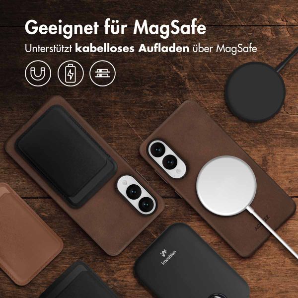 Accezz Vintage Leather Magsafe Backcover Samsung Galaxy S25 Edge - Rustic Brown