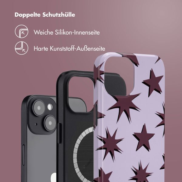 Selencia Vivid Tough Back Cover MagSafe für das iPhone 14 - Stars Plum Lilac