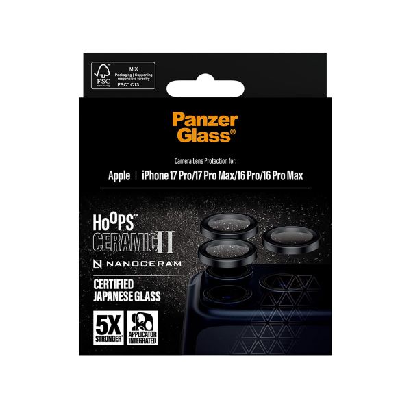 PanzerGlass Kameraprotektor Ceramic Hoops für das Apple iPhone 17 Pro / 17 Pro Max