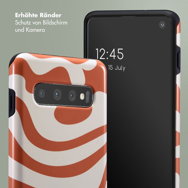 Selencia Vivid Tough Back Cover für das Samsung Galaxy S10 - Dream Swirl Orange