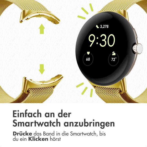 imoshion Magnetisches Milanaise Armband für Google Pixel Watch / Watch 2 / Watch 3 / Watch 4 (41 mm) - Gold