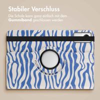 imoshion 360° drehbare Design Klapphülle Xiaomi Redmi Pad SE - White Blue Stripes