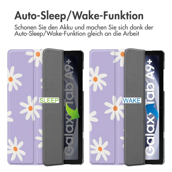 imoshion Design Trifold Klaphülle Samsung Galaxy Tab A11 Plus / A9 Plus - Flowers Distance