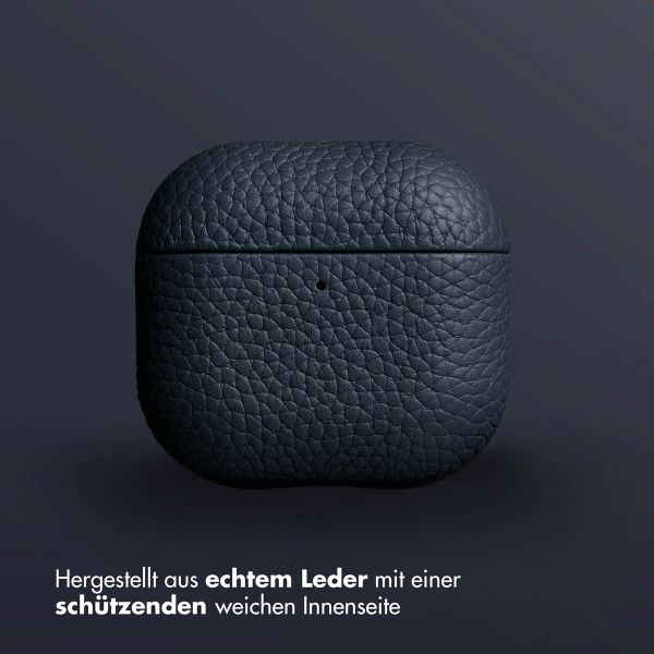 Accezz Echtes Leder Case Apple AirPods 4 - Dunkelblau