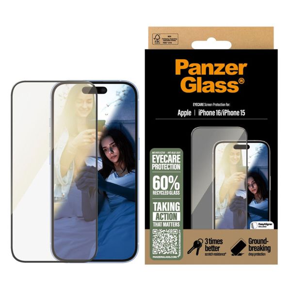 PanzerGlass Ultra Wide Fit EyeScreen Protector mit Applikator für das iPhone 16