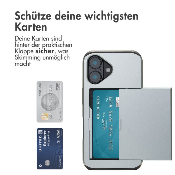 imoshion Backcover mit Kartenfach Apple iPhone 16 - Grau