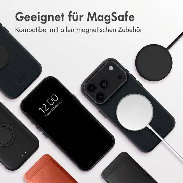 Accezz MagSafe Leather Backcover Apple iPhone 18 Pro Max / 17 Pro Max - Onyx Black