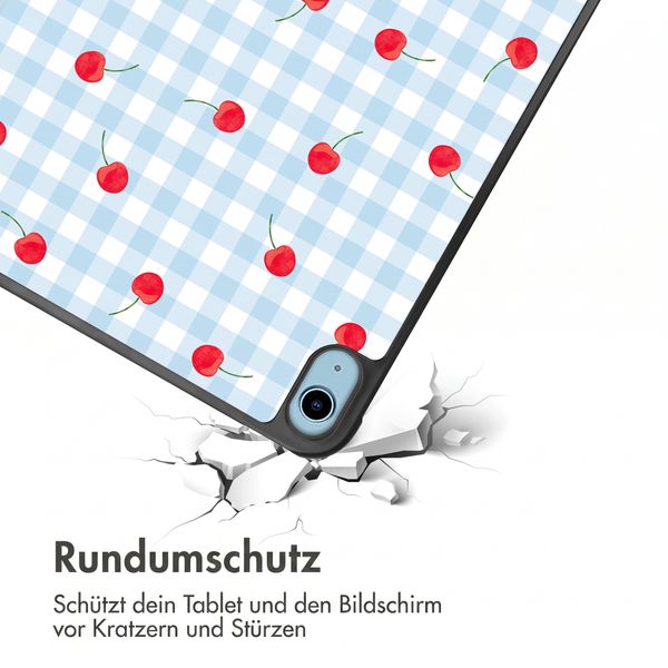 imoshion Design Trifold Klaphülle Apple iPad 11 (2025) 11 Zoll A16 / iPad 10 (2022) 10.9 Zoll - Cherry Check