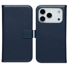 Selencia Echtleder Klapphülle Apple iPhone 17 Pro Max - Blau