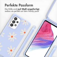 imoshion Silikonhülle design mit Band für das Samsung Galaxy A53 - Lila Flower Distance