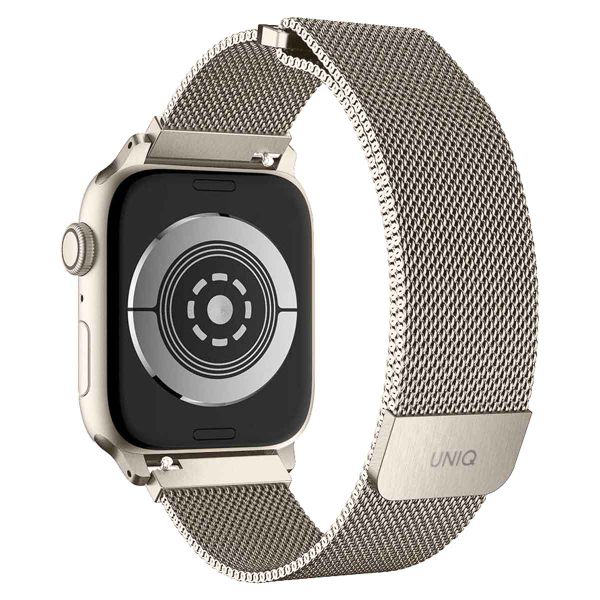 Uniq Dante Mesh Milanese Stahlarmband für die Apple Watch Series 1 bis 10 / SE / Ultra (2) (44/45/46/49 mm) - Starlight