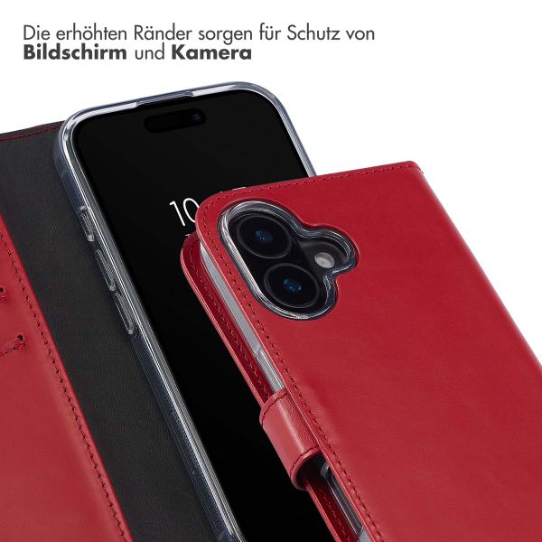 Selencia Echtleder Klapphülle Apple iPhone 16 Plus - Rot