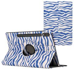 imoshion 360° drehbare Design Klapphülle für das Samsung Galaxy Tab S10 Plus / Tab S9 Plus / Tab S9 FE Plus - White Blue Stripes