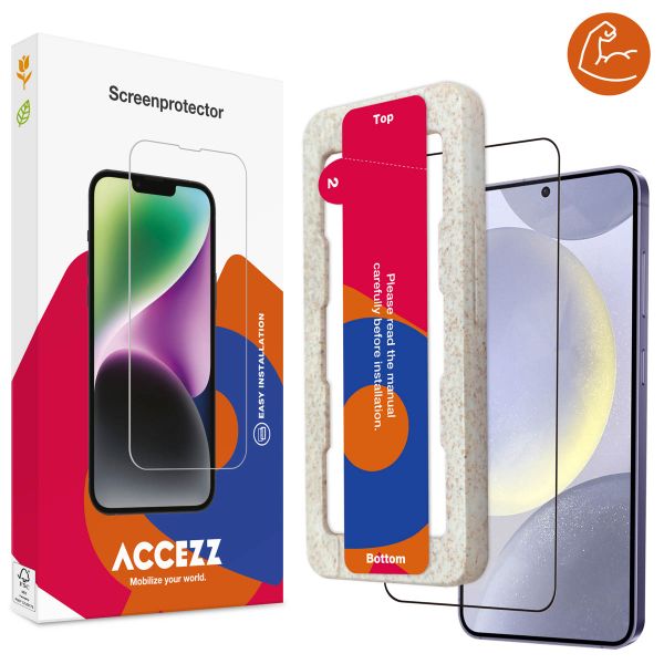 Accezz Dreifach starke Full Cover Schutzfolie mit Applikator für das Samsung Galaxy S24 Plus - Transparent