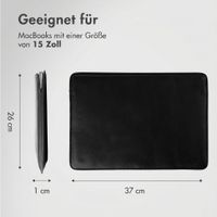 Accezz Leather Laptop Hülle Apple MacBook 15 Zoll - Laptop Sleeve - Schwarz