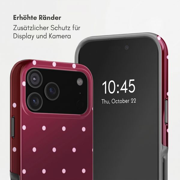 Selencia Vivid Back Cover Apple iPhone 17 Pro Max - Happy Dots Burgundy