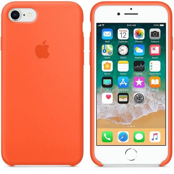 Apple Silikon-Case Spicy Orange für das Apple iPhone SE (2022 / 2020) / 8 / 7