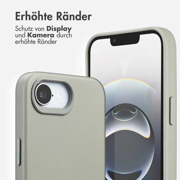 Accezz MagSafe Leather Backcover Apple iPhone 16e - Light Grey