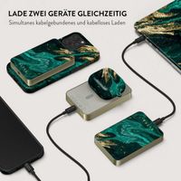 Burga Magnetische Powerbank 5.000 mAh - Geeignet für MagSafe | Emerald Pool - Gold